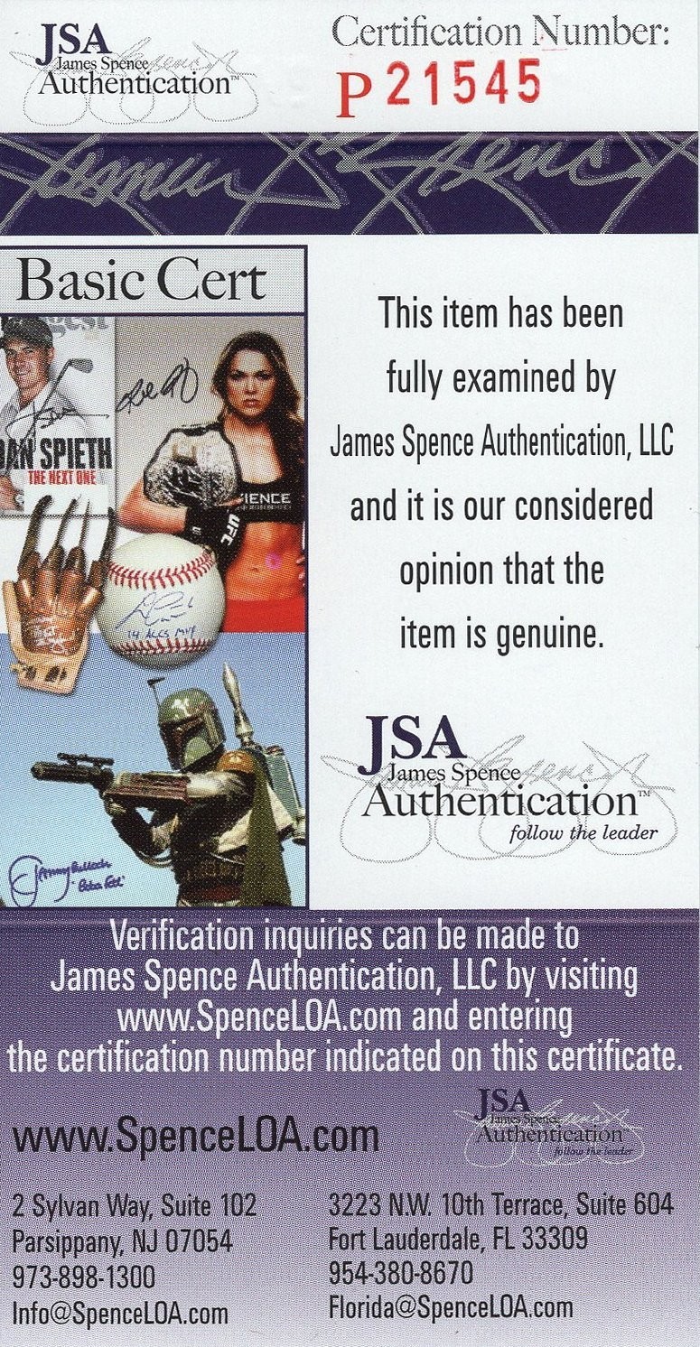 Stan Musial & Warren Spahn Signed National League Baseball RONLB JSA COA