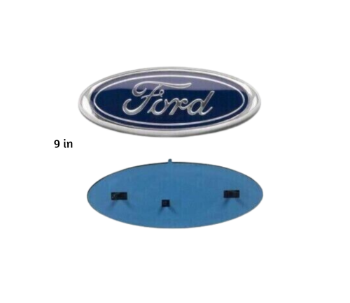 FORD BLUE 9 INCH Emblem For Front Grille/Tailgate Oval Badge Chrome Logo 2004-16