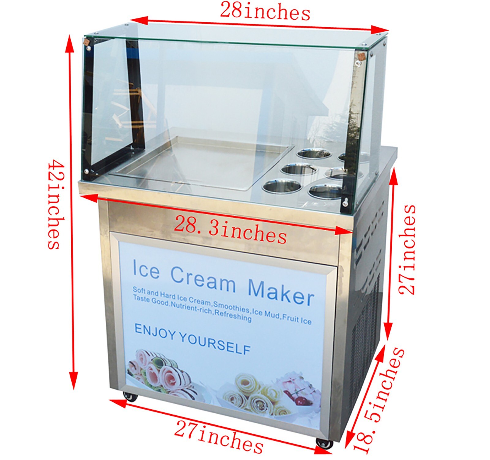 Thailand Ice Cream Roll Machine Fry Ice Cream Machine Frozen Yogurt Machine New