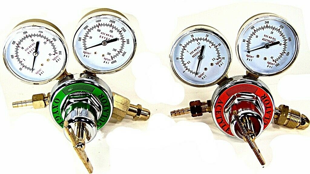 Acetylene Oxygen Gas Welding Regulator Pressure Gauge Fit Victor Solid Brass Set