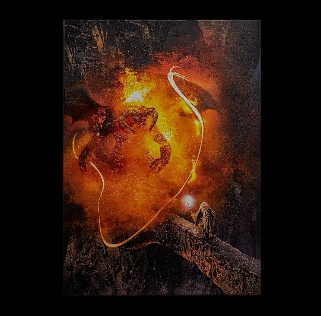 You Shall Not Pass Limited Edition Displate | LOTR | Gandalf Balrog x/1500