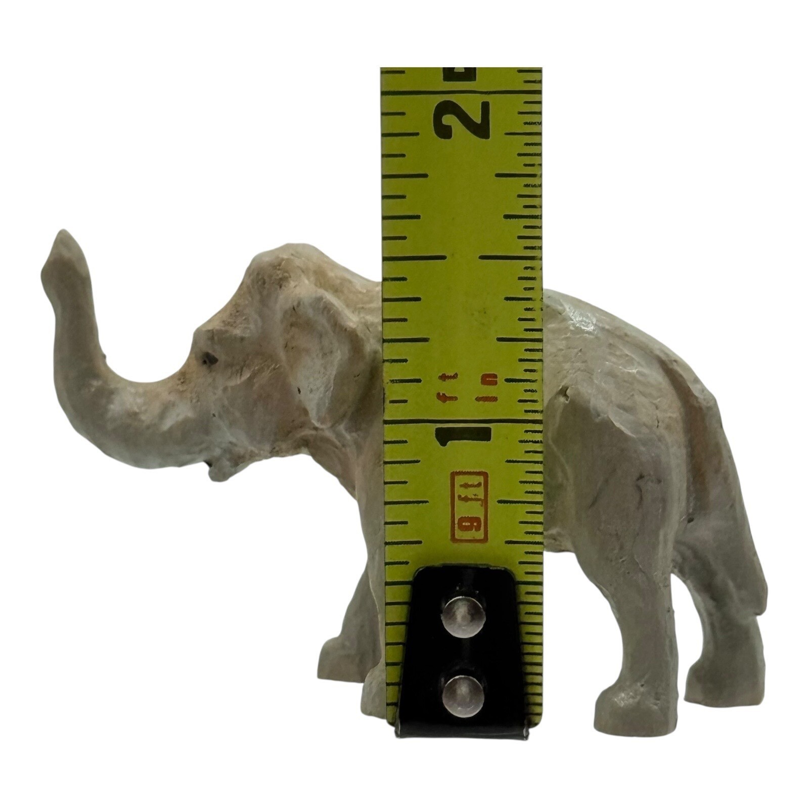 Elephant Wooden Figurine Decor Trunk Up Good Luck Home Decor Shelf Vintage