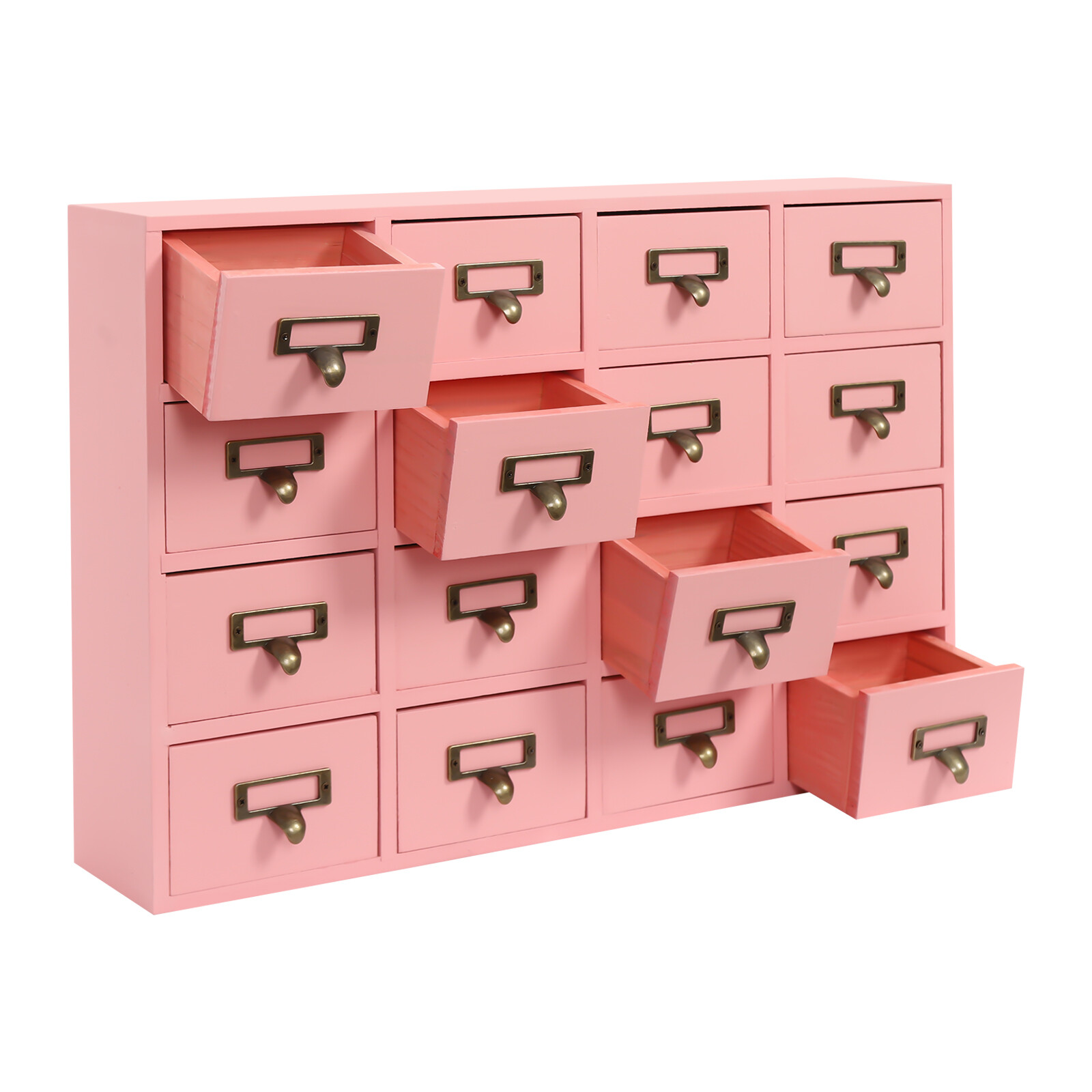 Vintage 4 PCS Drawer Cabinets Pink 64-Drawer Storage Box Storage Cabinet