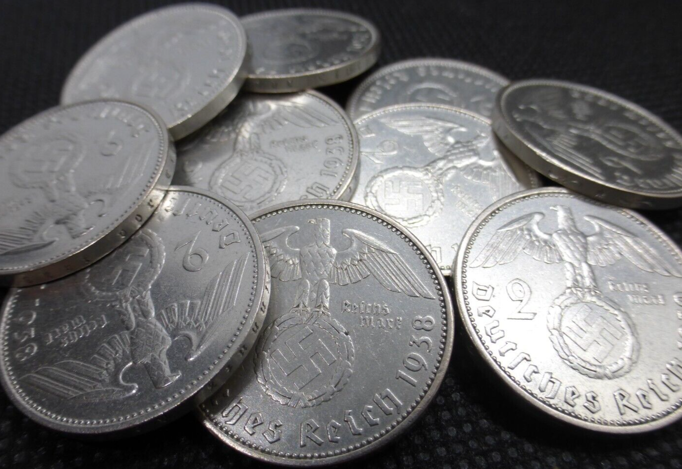 *3x Silver Coin Year Set* Rare Third Reich WW2 2 Reichsmark Hindenburg Lot