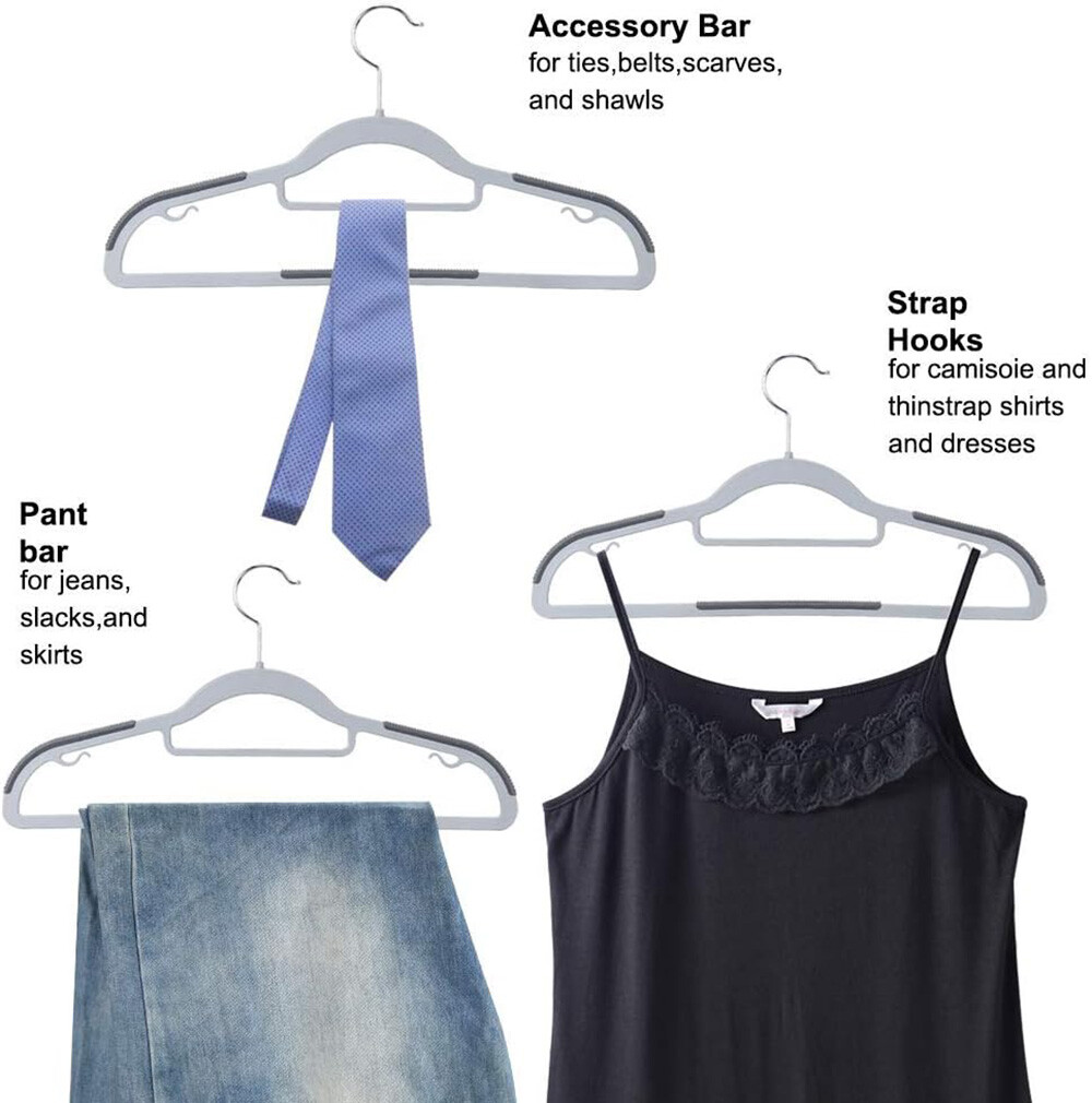 Durable Plastic Hangers Non Slip for Clothes Coat Heavy Duty 360° Swivel Hook