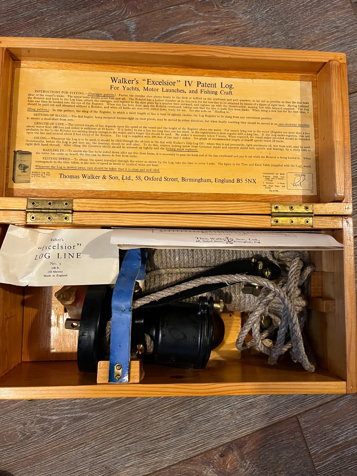 Walkers Excelsior IV Antique Ship-log never used