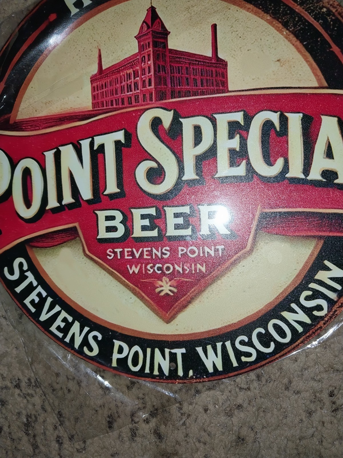 Home Of Point Special Beer Stevens Point Wisconsin. Metal Sign Almost 8 In...