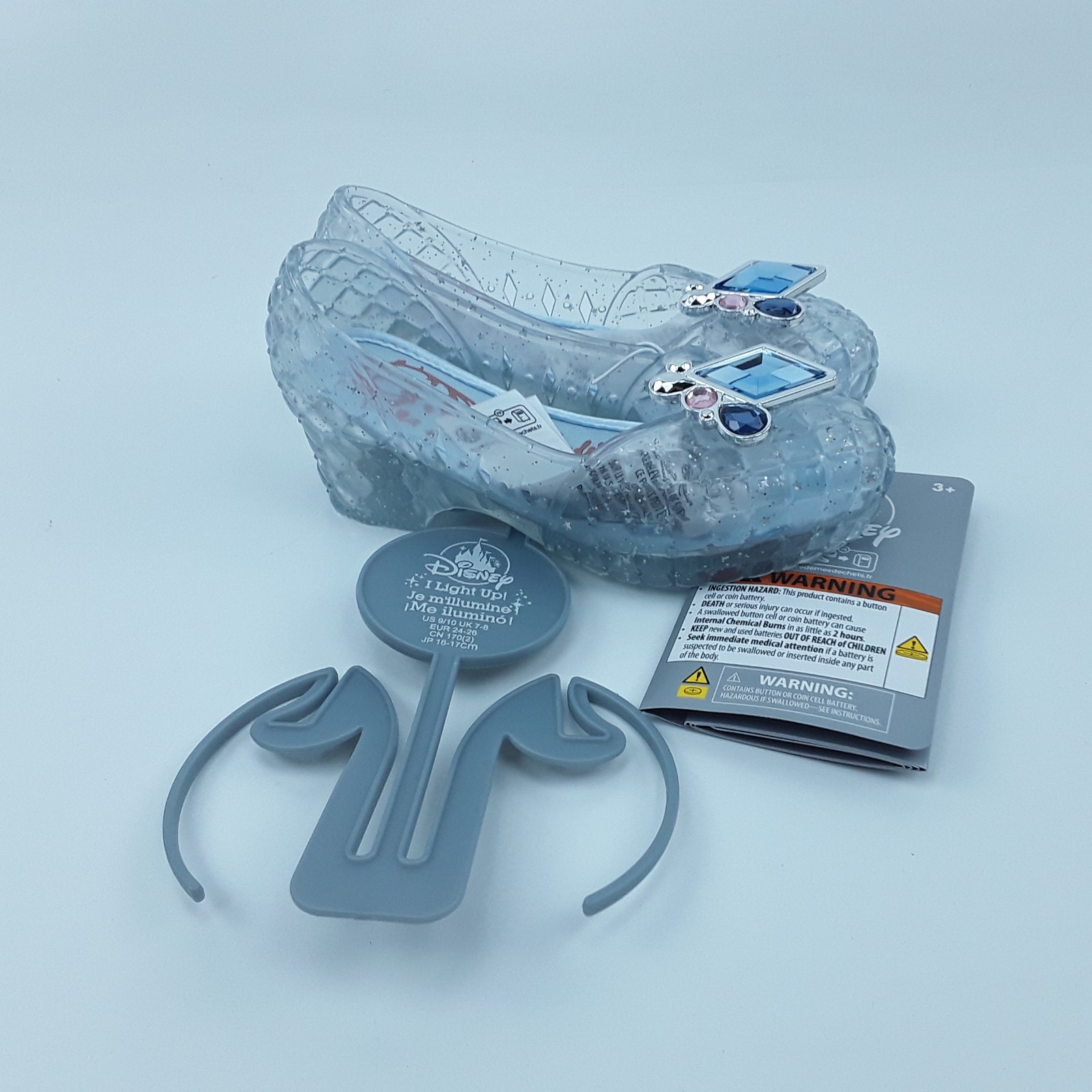 Disney Cinderella Light-Up Costume Footwear Size 9/10 Youth Faceted Gem Age 3+