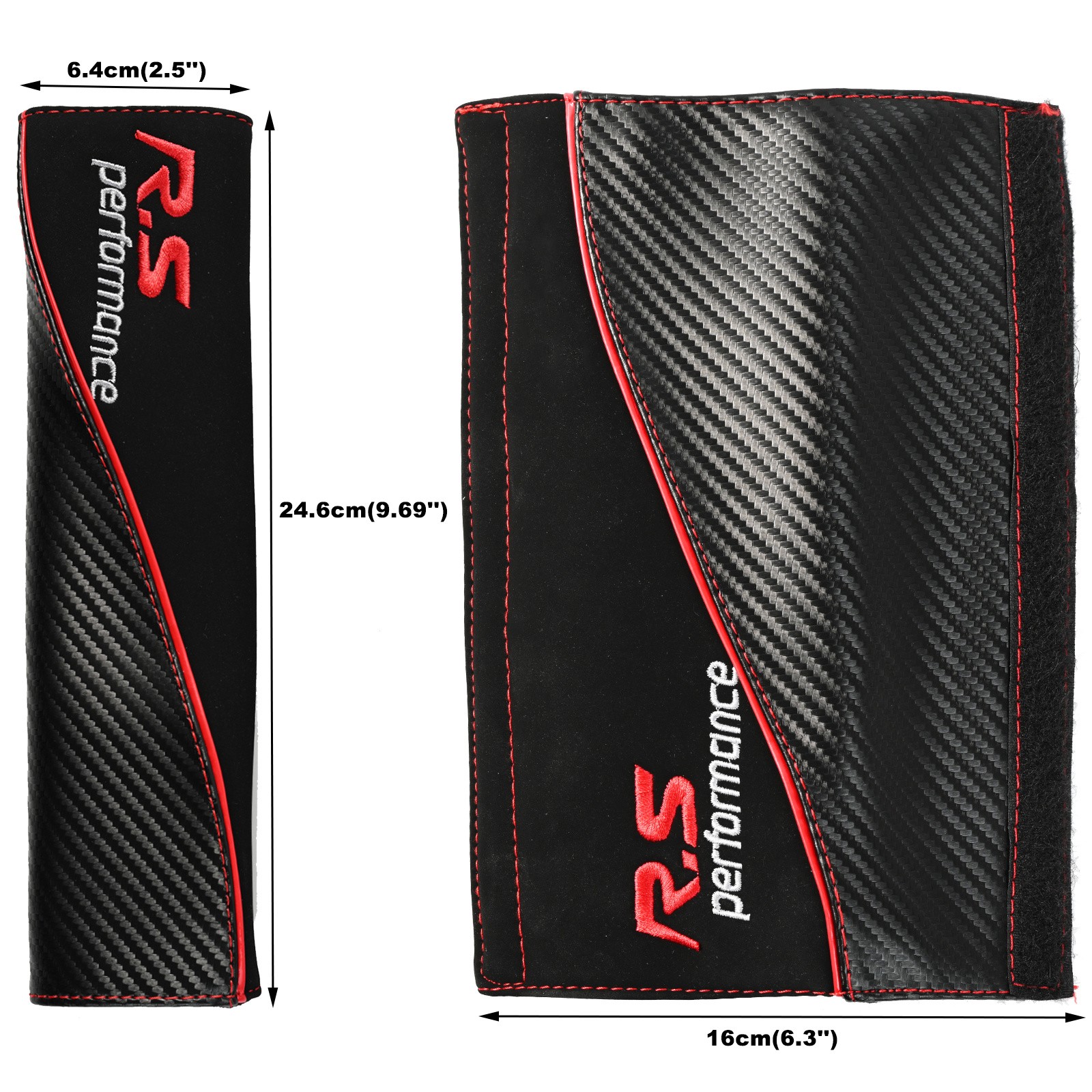 2Pcs Suede Car Seat Belt Cover Pads Carbon Look Shoulder Strap Pad Cushions