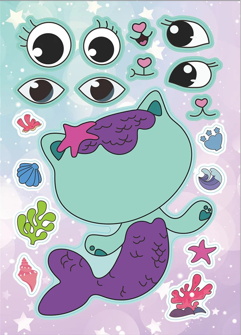 12 Pack Gabby’s Dollhouse Make A Face Stickers ⚡️U.S. Fast Shipping. Kids Fun