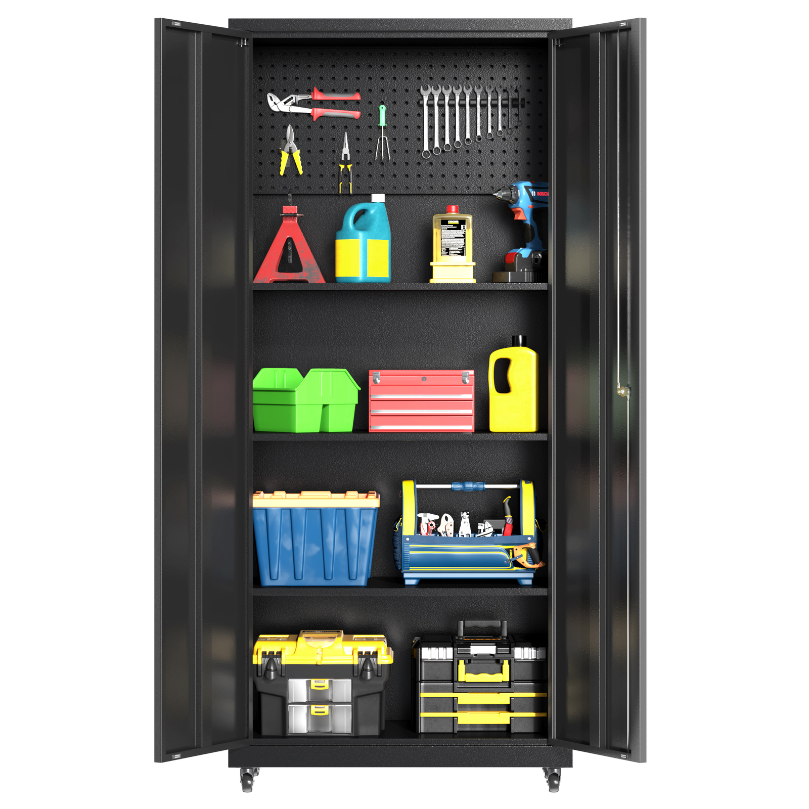 6 Pcs Garage Cabinet Set Workshop Set Garage Cabinets Storage System Tool Boxs