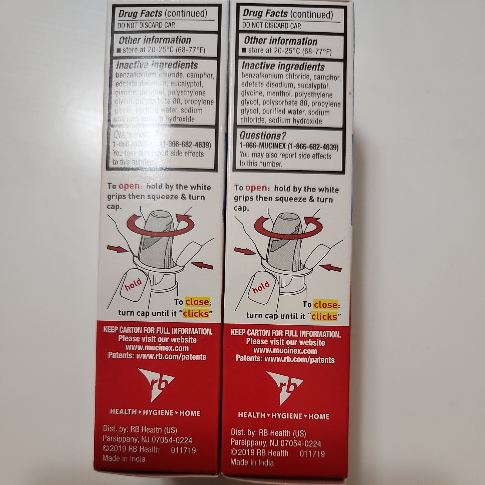 Mucinex Sinus Max 12 Hour Decongestant Clear Cool Nasal Spray 0.75 x2 Exp 2025+