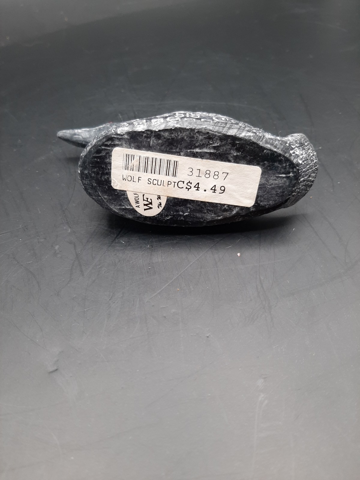 2 Wolf Original Carvings of a Loon with baby on it's back, Canada, 3 3/4" x 2"