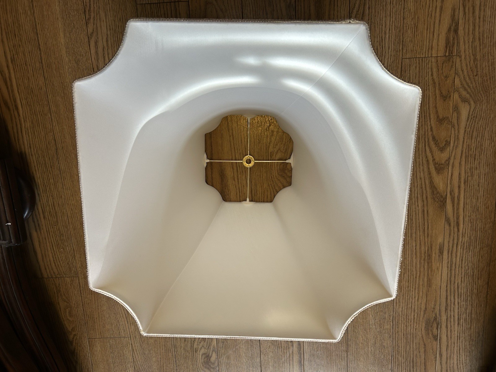 Octagonal Lined Corded Silk Fancy Bell Shape Lamp Shade~17.25" base~11.5" tall