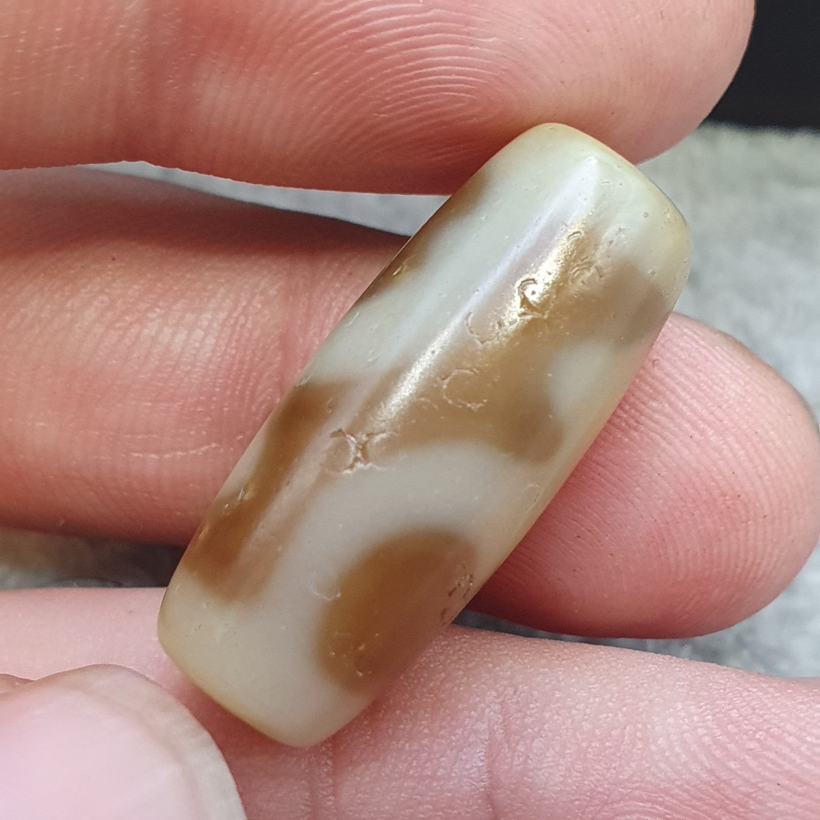 Old Tibetan Treasure Vase Eyes Pattern agate stone dzi bead amulet