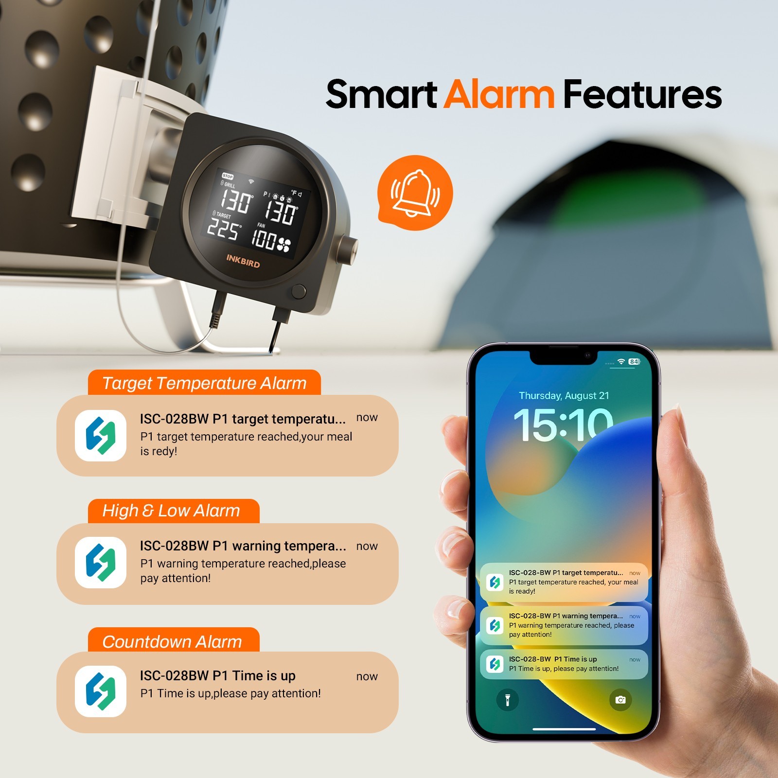 INKBIRD Automatic Smoker Fan Controller WiFi Bluetooth Infrared Thermometer Gun