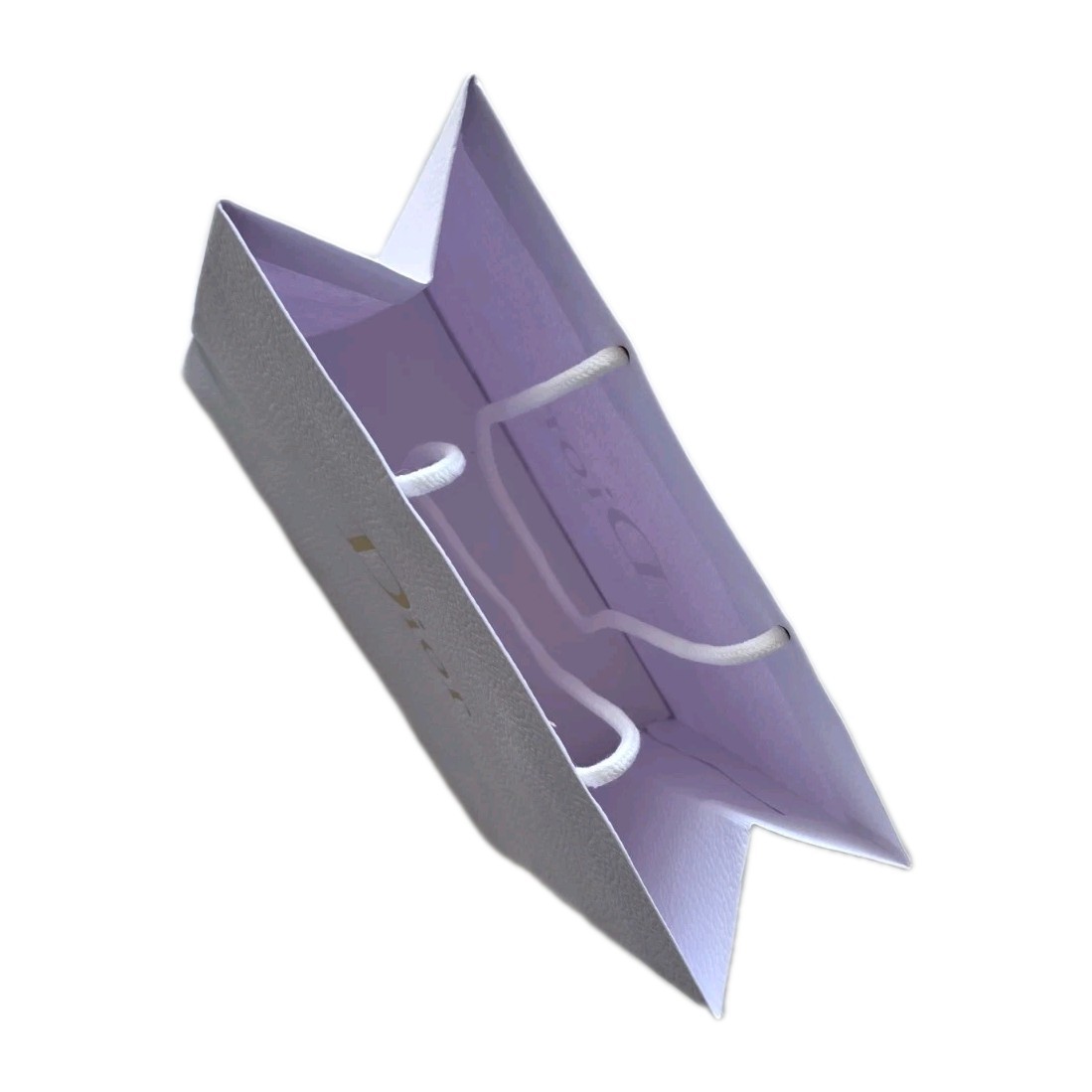 Dior White Luxury Shopping Gift Bag Gold Logo Rope Handles Authentic