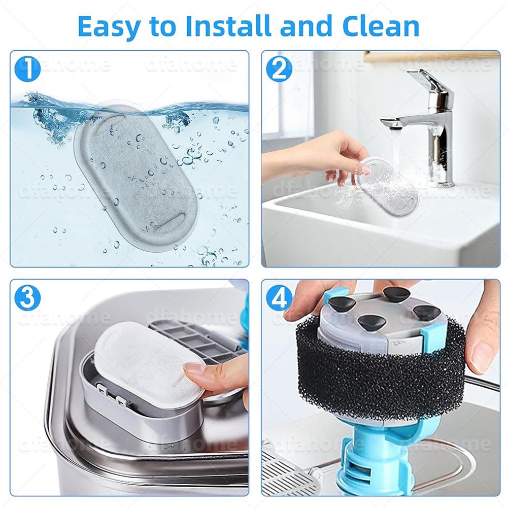 40pcs Cat Fountain Filters Replacement for 67/108/135oz Pet Drinking Replacement