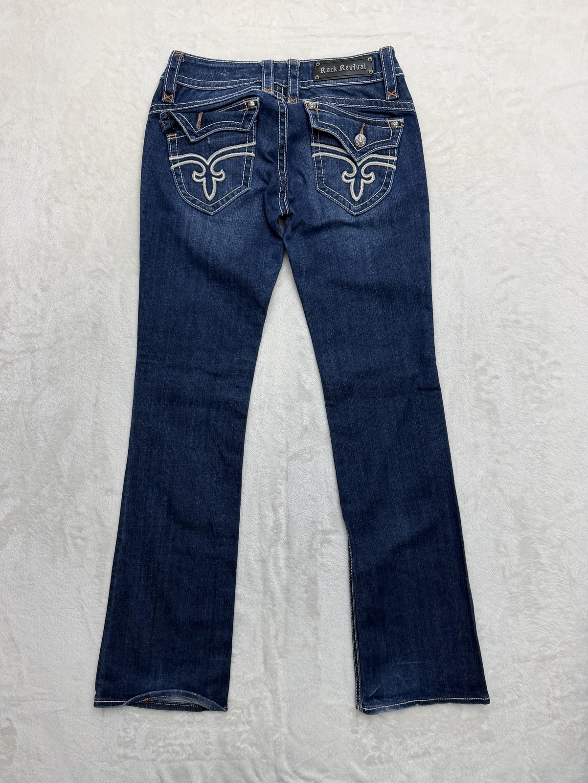 Rock Revival Stephanie Boot Jeans Womens 30x34 Bootcut Embroidered Pockets Denim