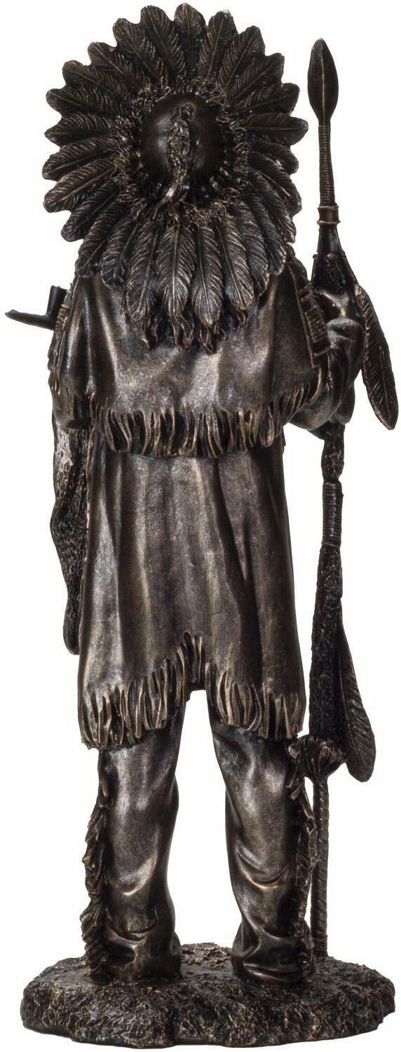 Ebros 14" Tall Indian Native American Chief With Headdress Resin Figurine Statue