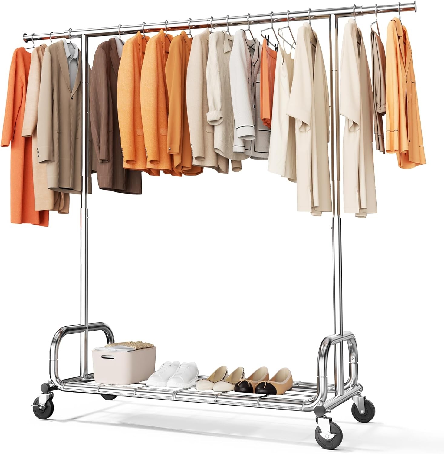 HOKEEPER Clothing Racks Heavy Duty Clothes Rack Adjustable Garment Rack S009