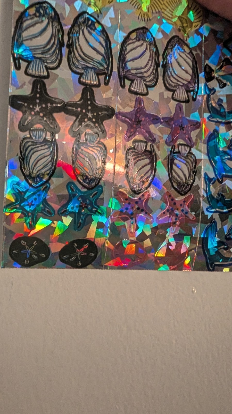 Vintage Stickers Early Sandylion ?? Prism Dolphins Fish Starfish Large Sheet