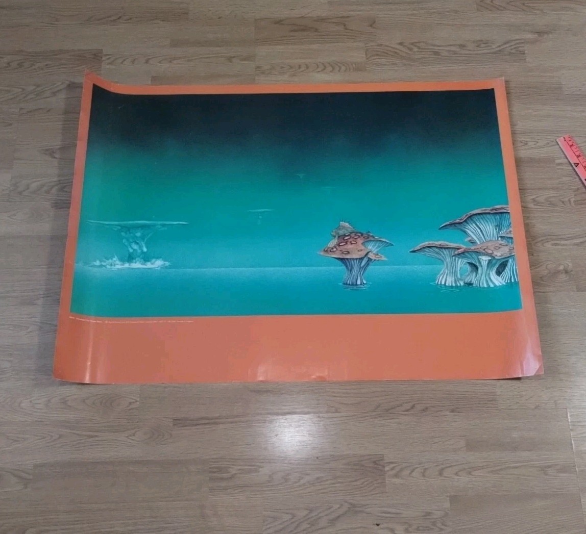 RARE 1973 Fish Yessongs 4 Roger Dean Cover Art Big-O Poster England Psychedelic