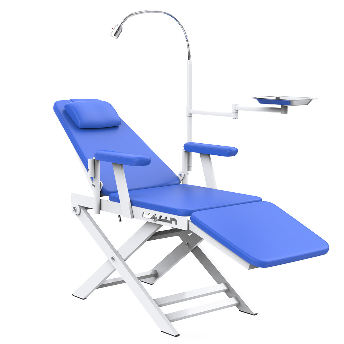 Sillon Dental Portatil Plegable con Luz LED Bandeja/Unidad de Turbina de Aire
