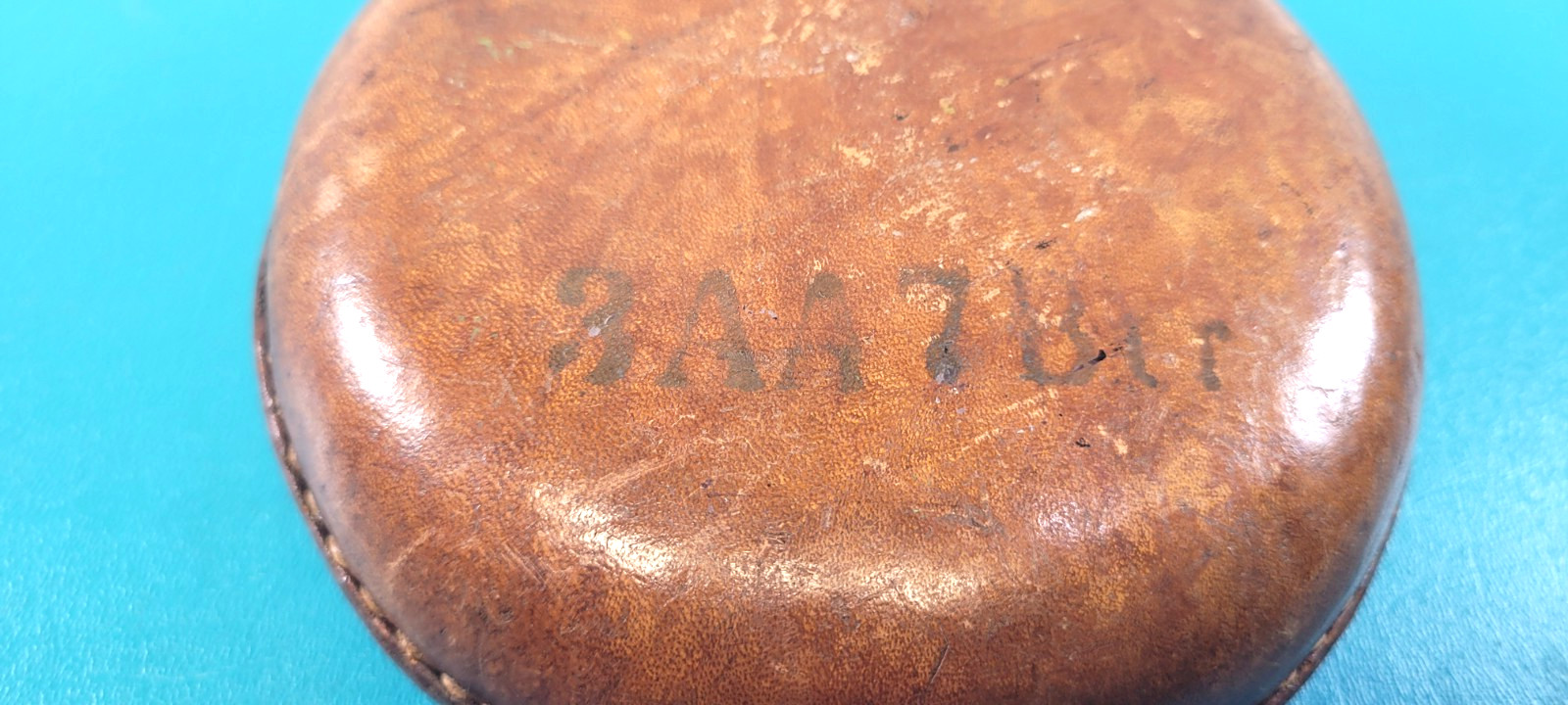 Vintage Military Glass Leather Canteen Decanter Flask + Regimental Markings