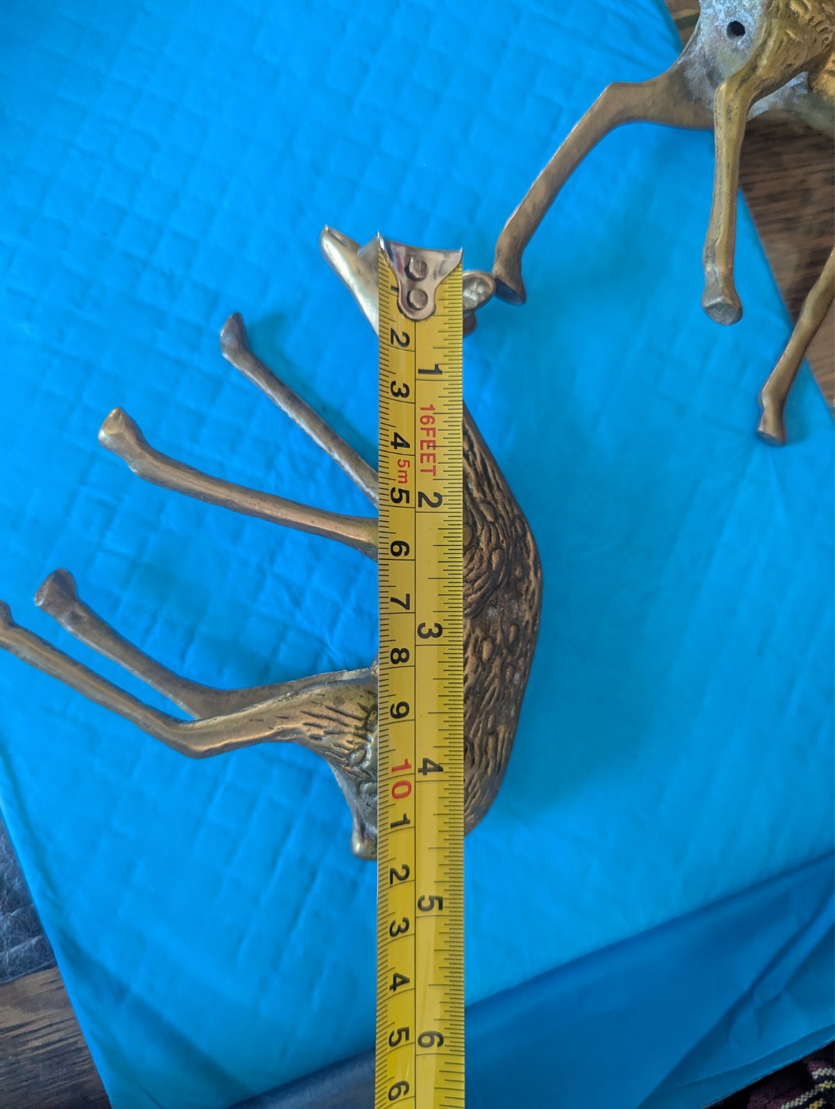 VTG Pair Brass Deer Figures Figurines Spotted Buck Doe MCM