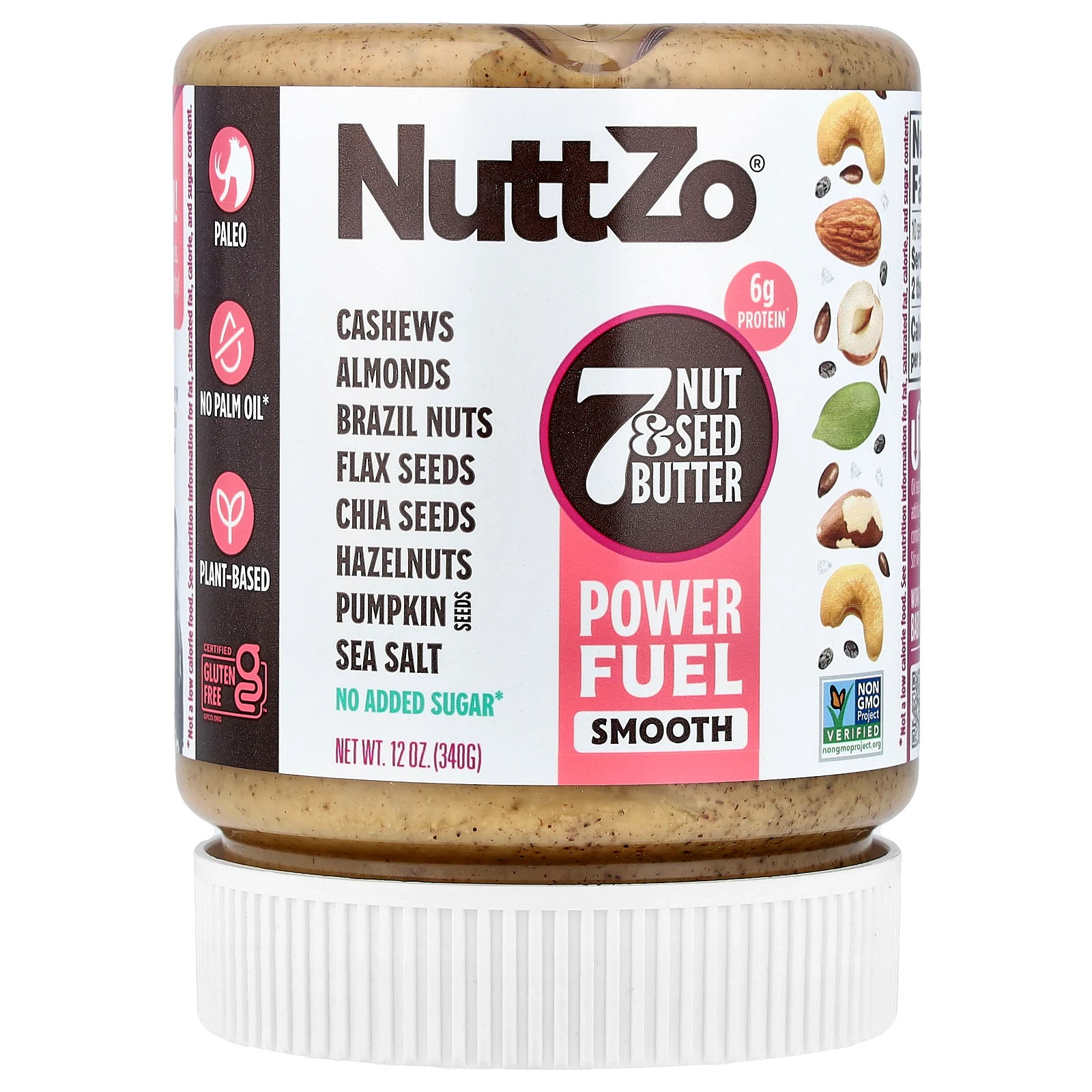 Power Fuel, 7 Nut & Seed Butter, Smooth, 12 oz (340 g)