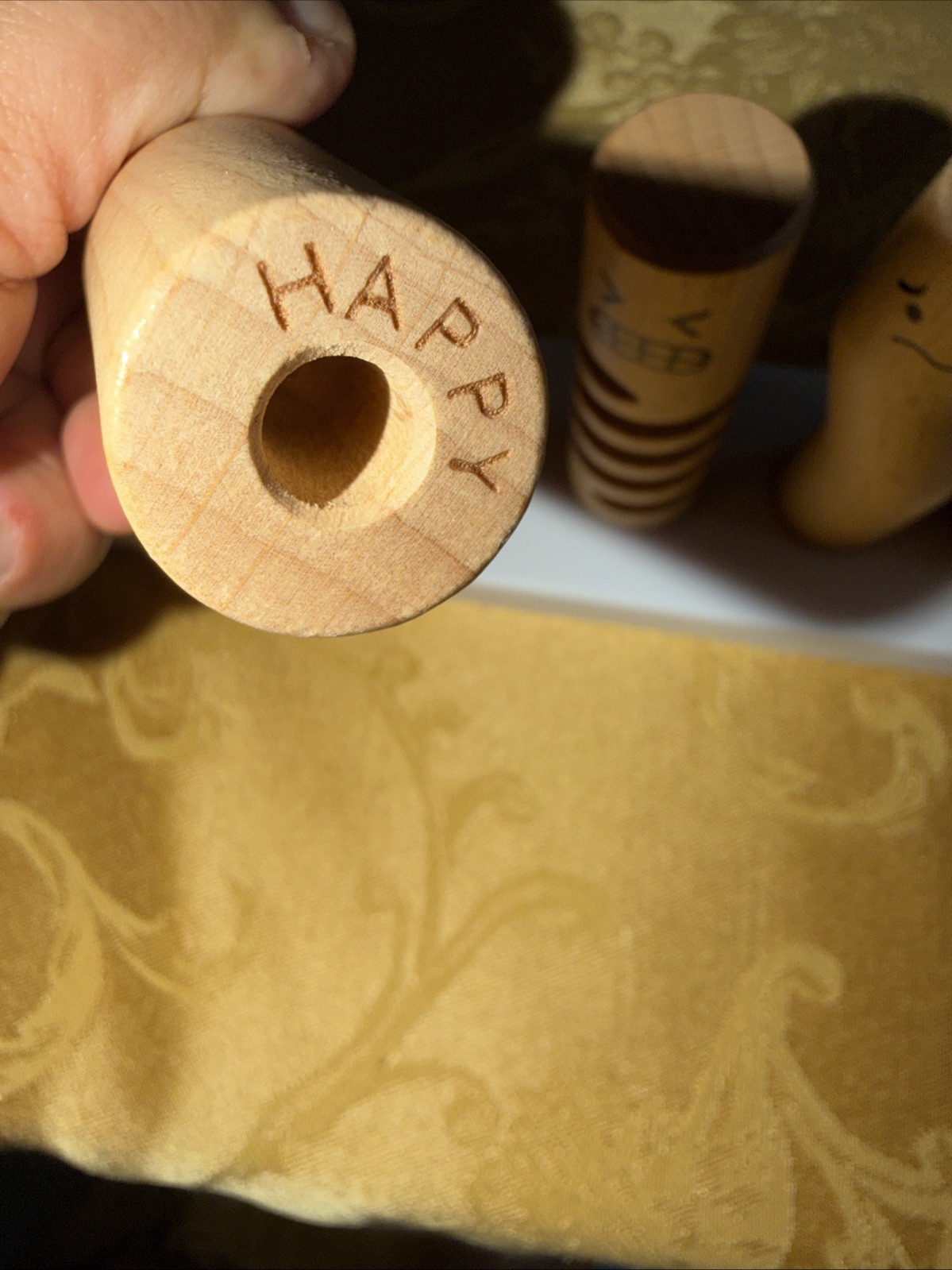 Lovevery Wooden Emotion Dolls Pegs and Plastic Stand Montessori