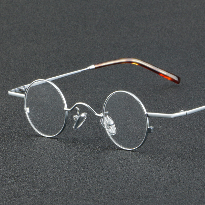 Antique Small Round Retro Reading Glasses Japanese Metal Glasses 0 to +6.00