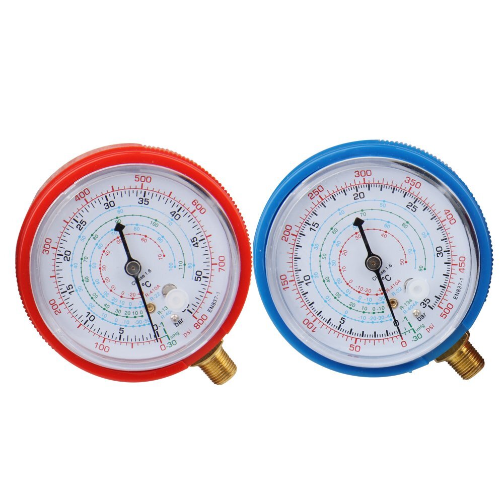 2PCS Air Conditioner AC A/C Low + High Pressure Gauge