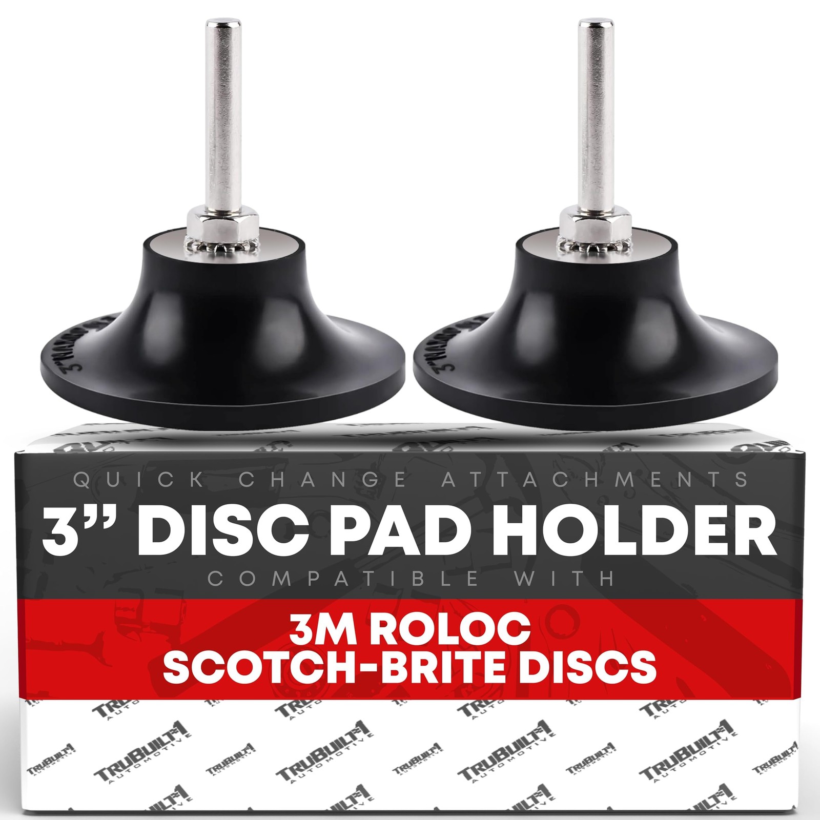 3" Conditioning Disc Pad Holder, 2-pc - 1/4" Shank for 3M ROLOC Brand Discs