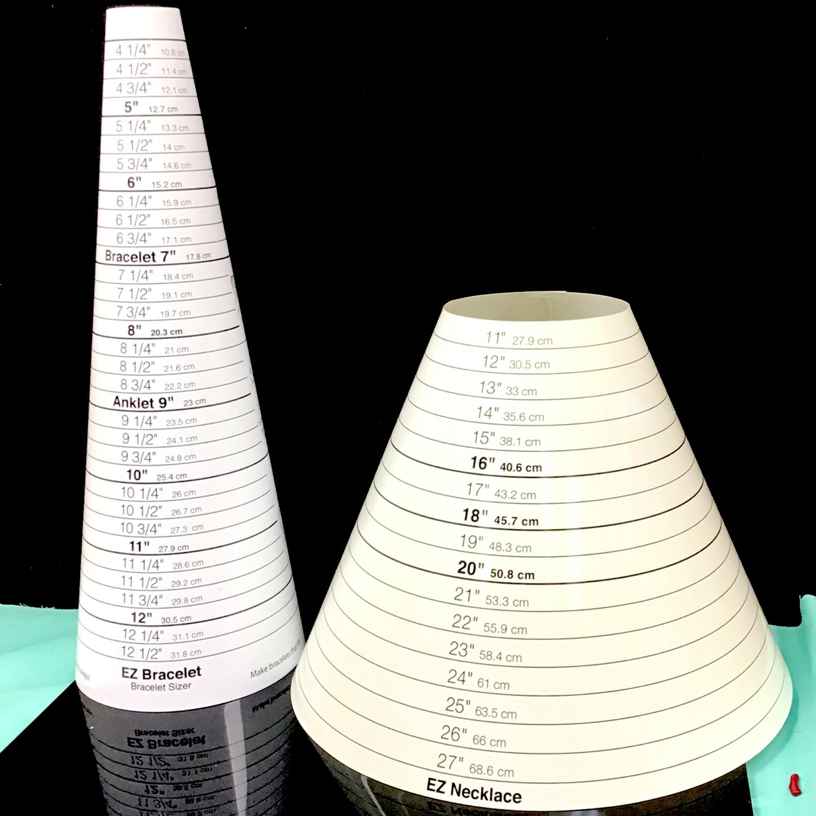 EZ Bracelet Sizer Gauge Travel Size(4"-12.5") or EZ Necklace Size 11"-27" choose