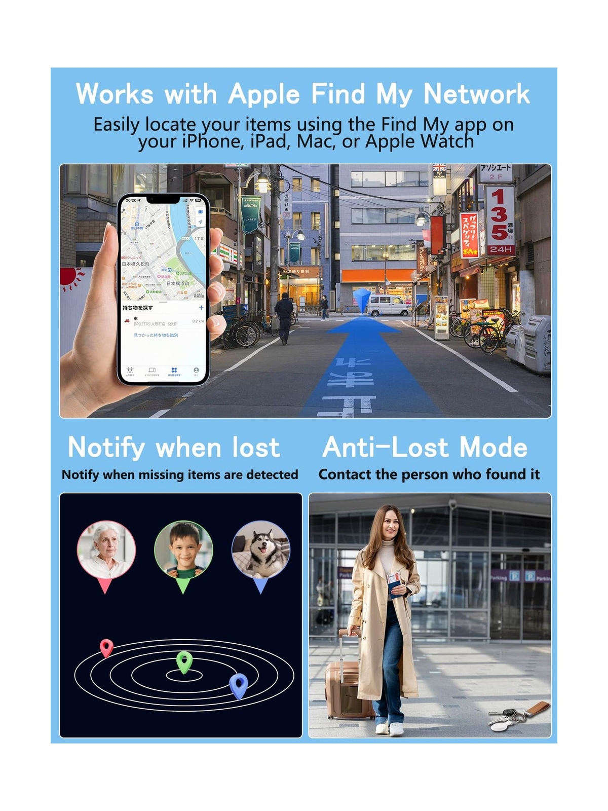 Smart Tag-4 Pack Item Finder Works with Apple Find My (iOS Only) App, Trackin...