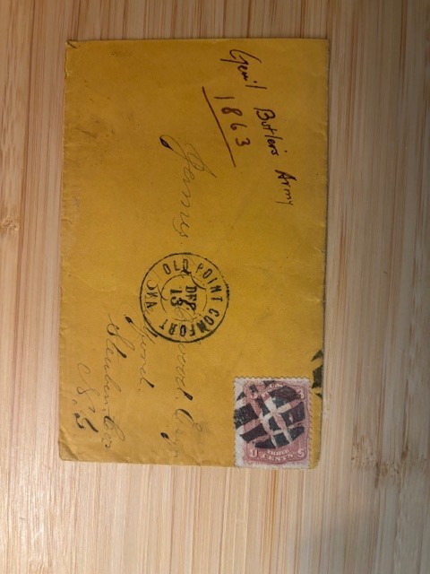 1863 GENERAL BUTLER'S ARMY COVER  / CIVIL WAR  / OLD POINT COMFORT / HAMPTON, VA