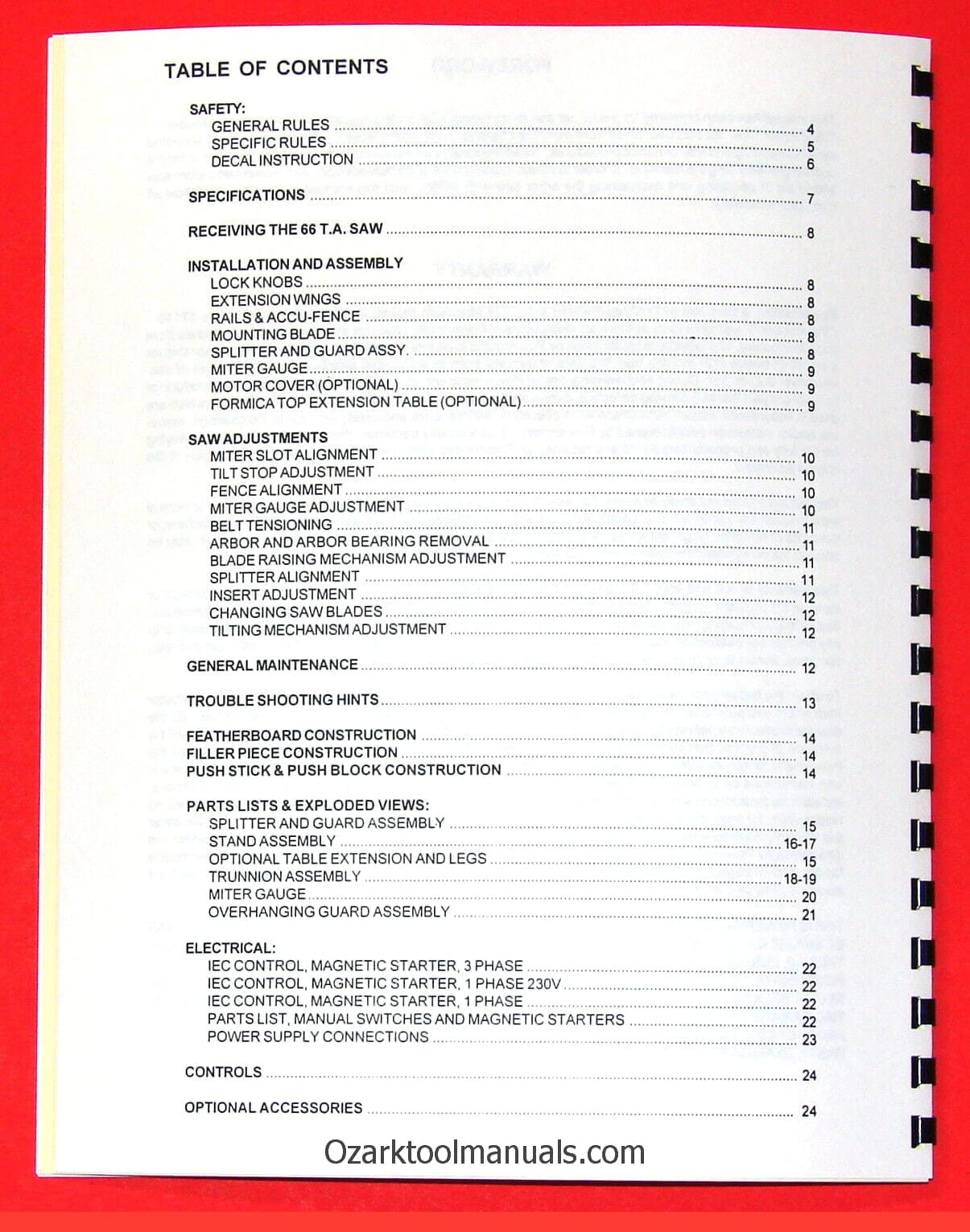 POWERMATIC Model 66 10" Table Saw Owners Instructions Service Parts Manuals 1010