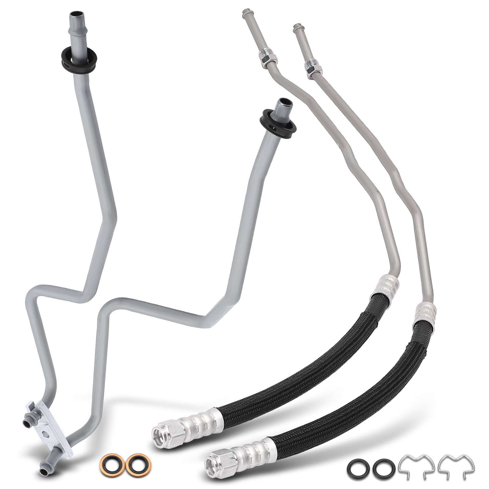 2x Inlet and Outlet(Upper) & Lower Transmission Oil Cooler Line for Jeep Liberty