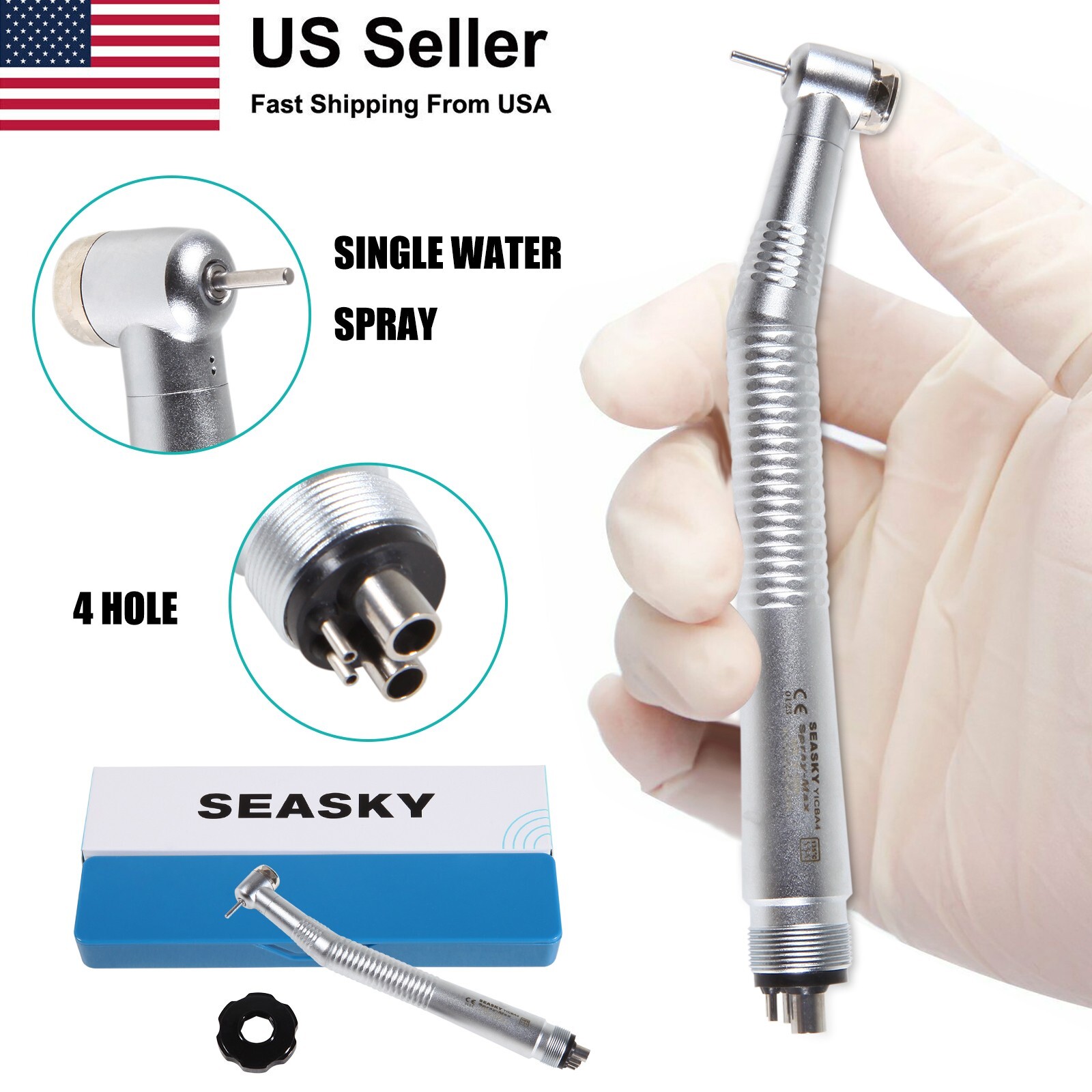 10pcs NSK PANA MAX Style Dental High Speed Handpiece Push Button 4 Hole Y1BA4 SK