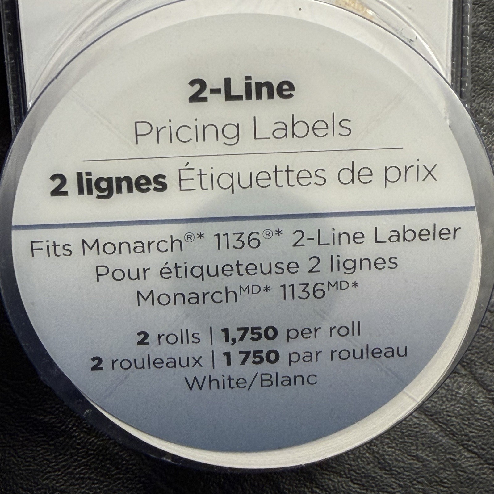 Garvey 2-Line Pricing Labels White 2 Rolls 1750 Labels per Roll 098614