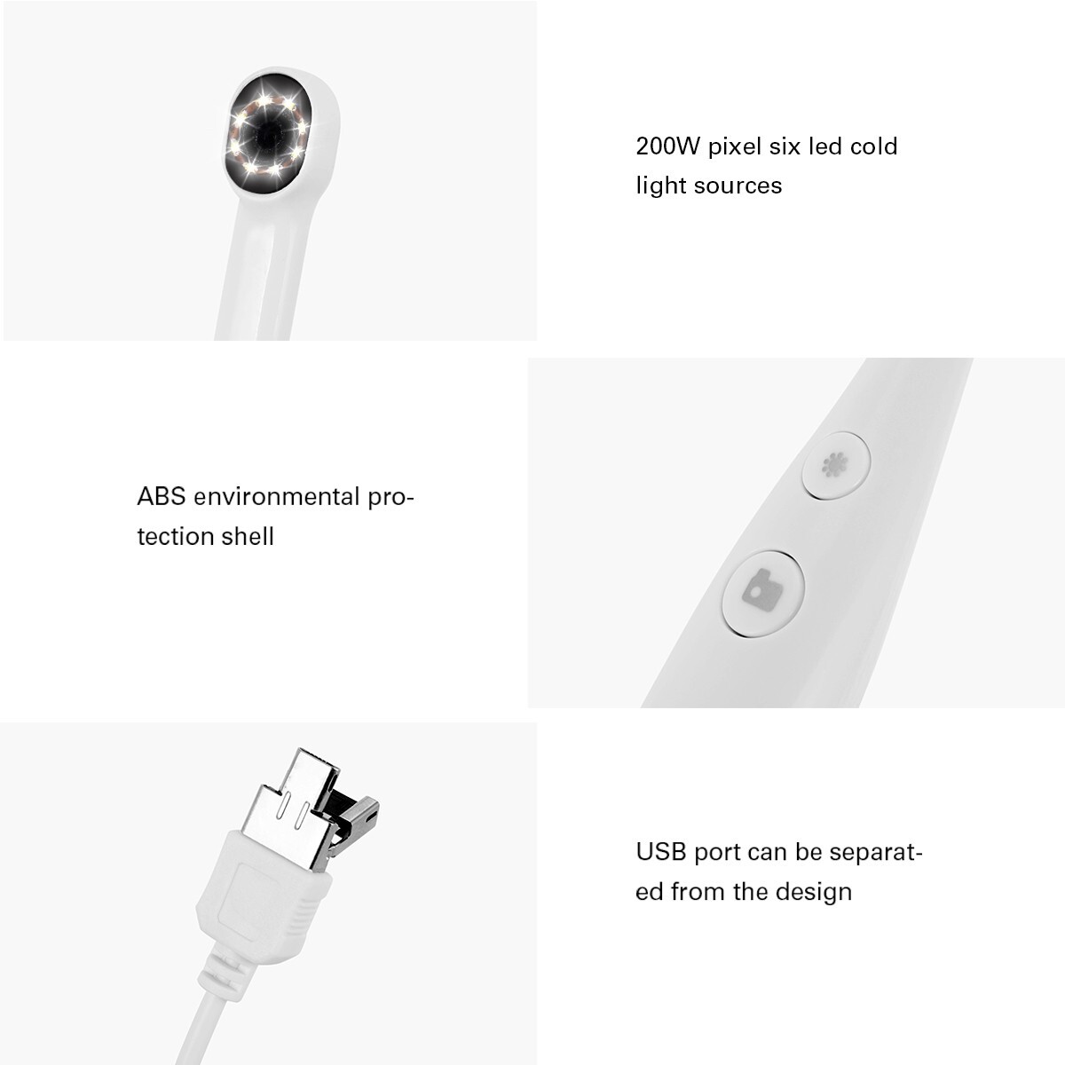 AZDENT Dental USB Imaging Intraoral Camera Real-time Video 8LED Light Endoscope
