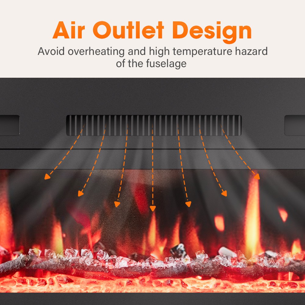 40inch Electric Fireplace Freestanding Crackling Sound, Remote, Adjustable Flame