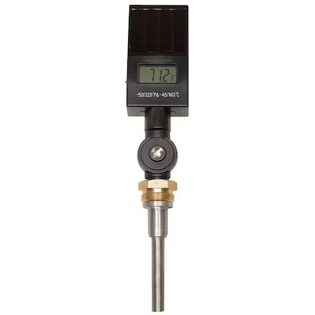 Digital Solar Powered Thermometer, -50 Degrees To 300 Degrees F, 6Cmz2