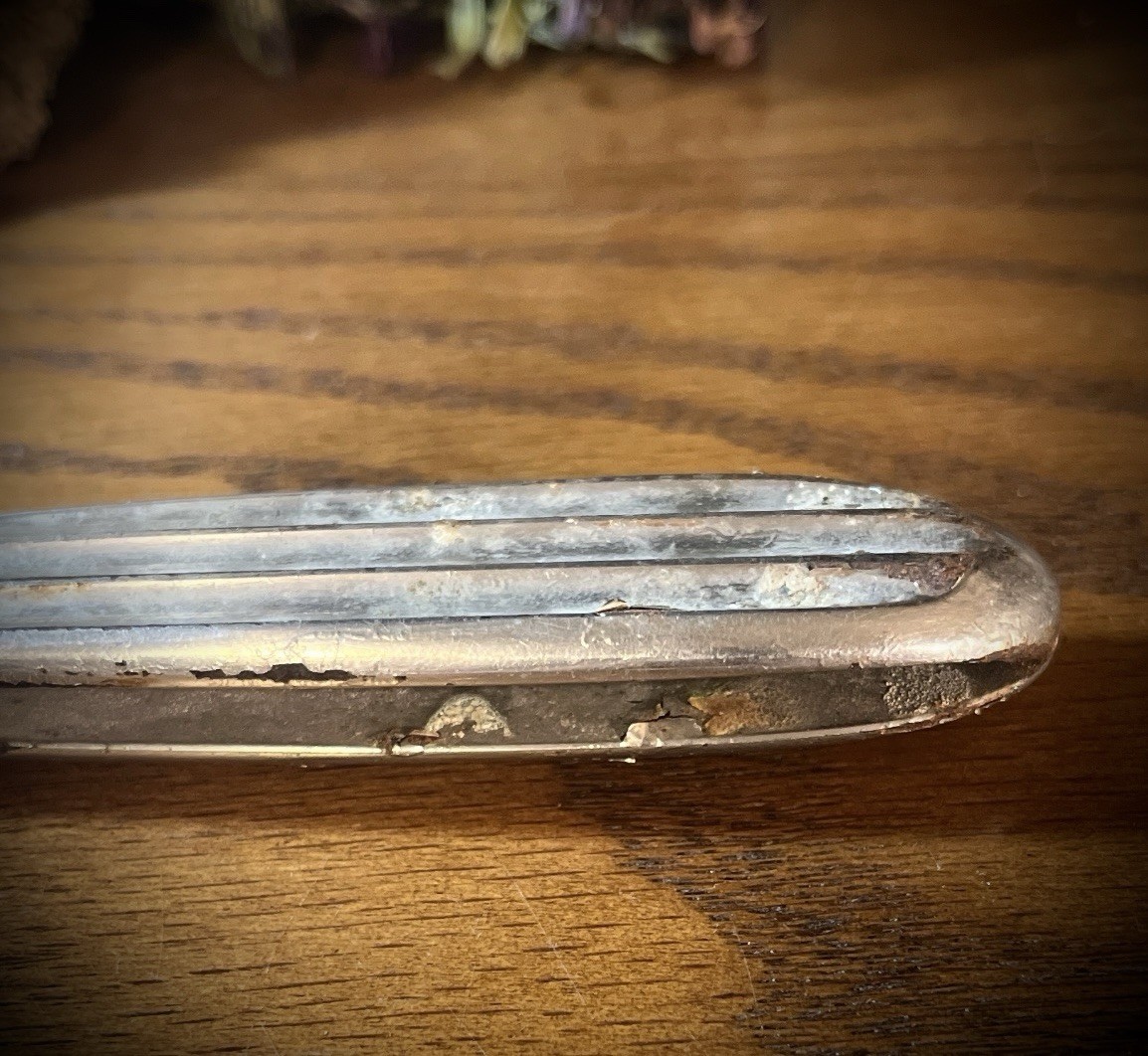 Antique chrome metal bone amputation saw mortuary autopsy surgery medical