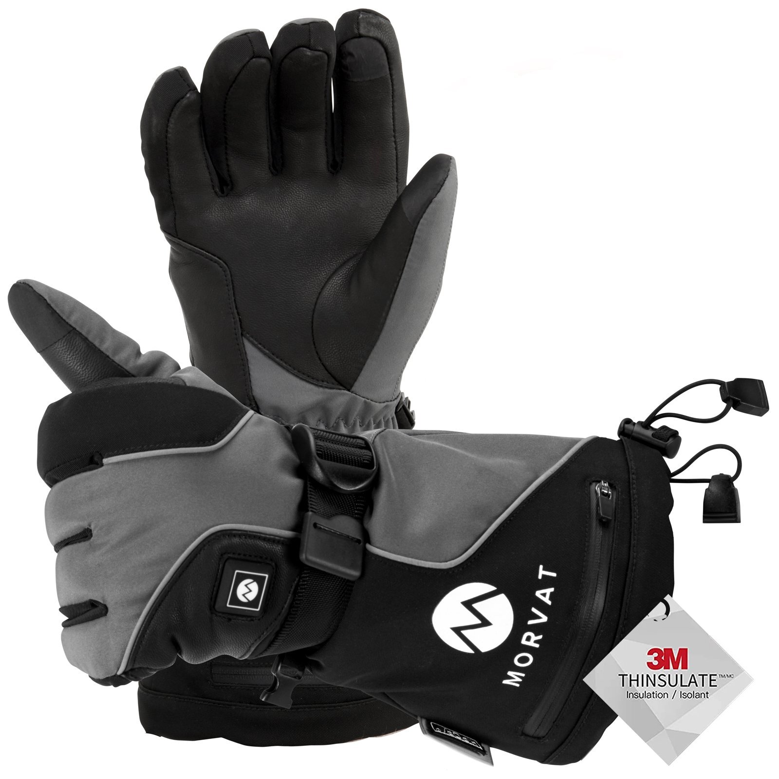 Morvat 16+ Hour Charge Men/Women Rechargeable Battery Electric Heated Gloves