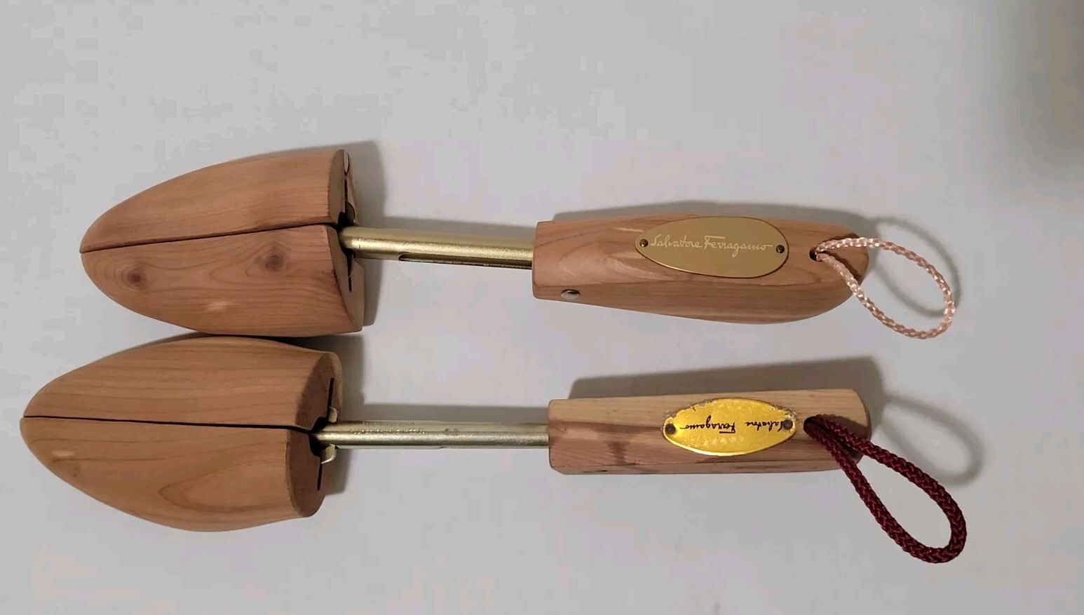 Salvatore Ferragamo Two Different Wooden Shoe Tree Metal Molds - Size Medium