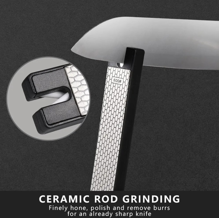 1pc Black Foldable Diamond Knife Sharpener 400/600 Grit Portable Tool Kit - NEW