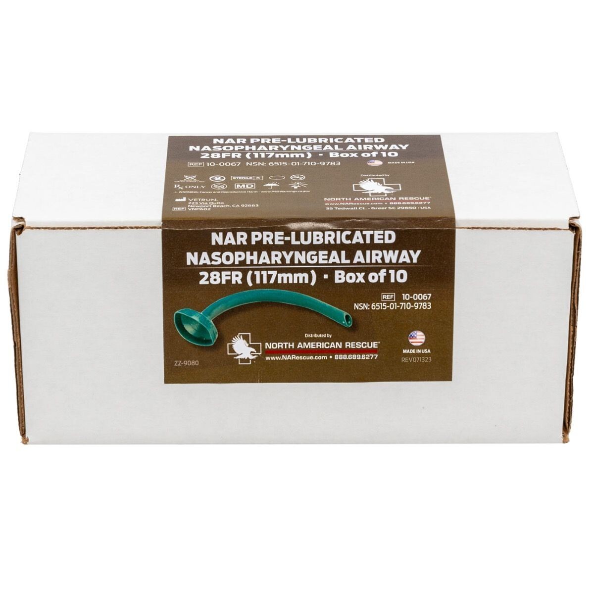 NEW! NAR Pre-Lubricated 28F Nasopharyngeal Airway
